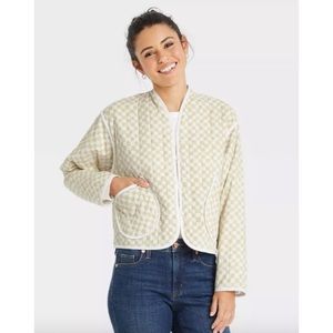 Universal Thread Quilted Jacket, Green/Cream Check ✨